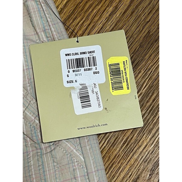 Woolrich Women’s Bermuda Khaki Checkered Shorts Size 6 NWT Pink Blue - Picture 7 of 13